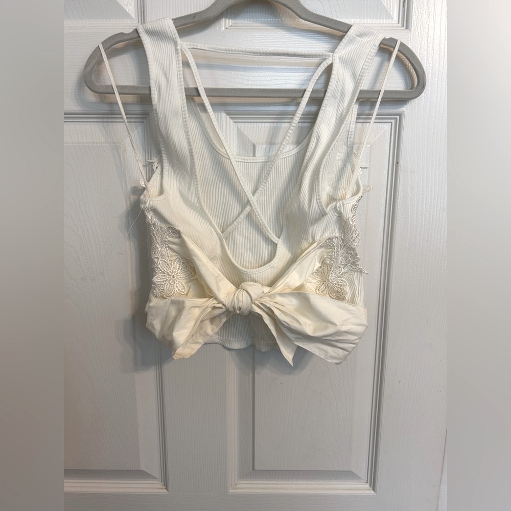 New Free People, Just a Girl Tank, Medium in White - Picture 2 of 7